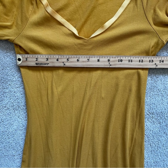 ROSETTA GETTY YELLOW MIDI/MAXI DRESS SIZE SMALL MINIMALIST CONTEMPORARY TRENDY - Picture 5 of 9